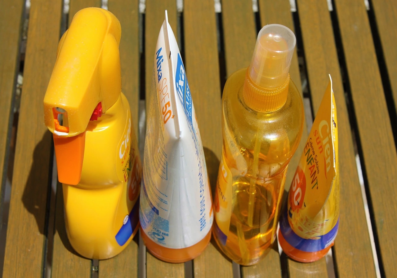 image of 4 different sunscreens