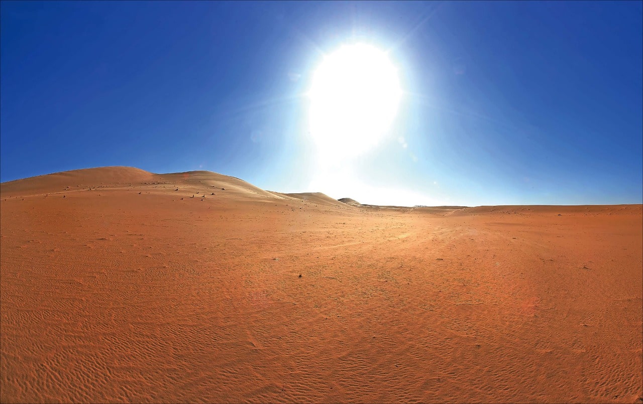 sun and sand on a desert