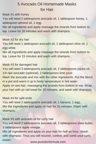 5 avocado oil homemade masks for hair