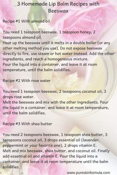 3 homemade lip balm beeswax recipes