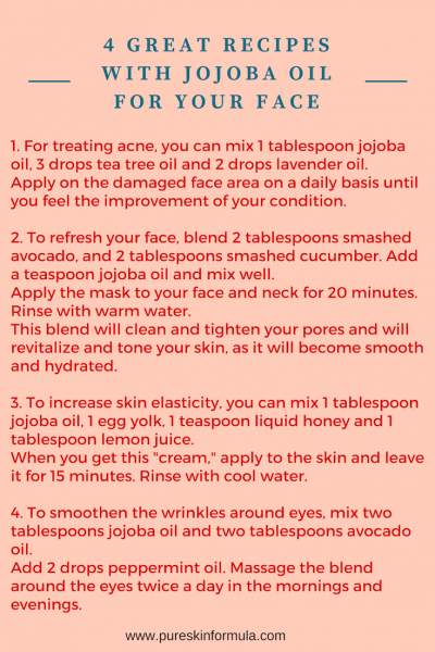 Recipes with jojoba oil for face