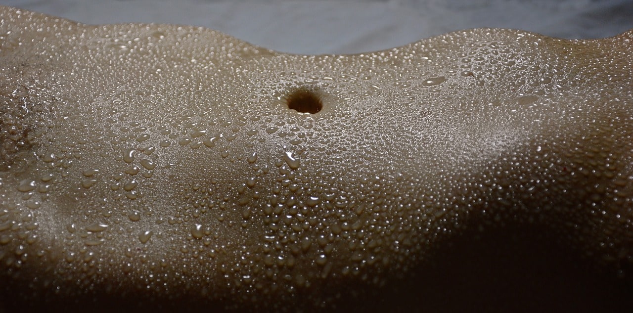 woman's body with hydrated skin