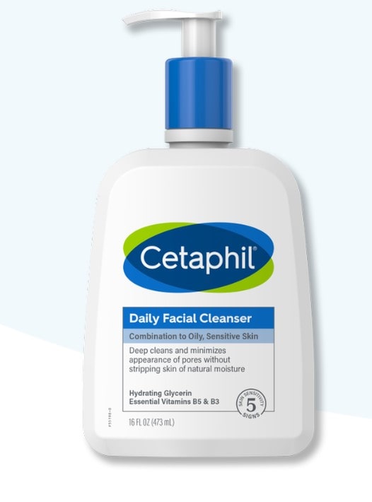 a container of Cetaphil cleanser