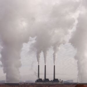 smoking chimneys polluting the air